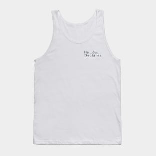 He Declares Logo Minimal Christian Tank Top